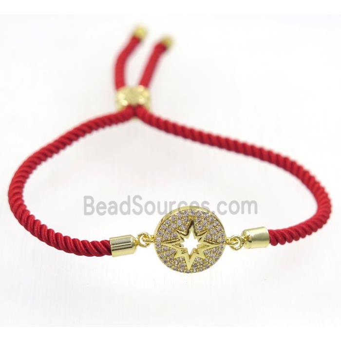handmade bracelet with nylon wire, zircon bead