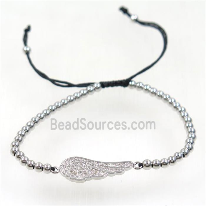 handmade bracelet with nylon wire, zircon bead