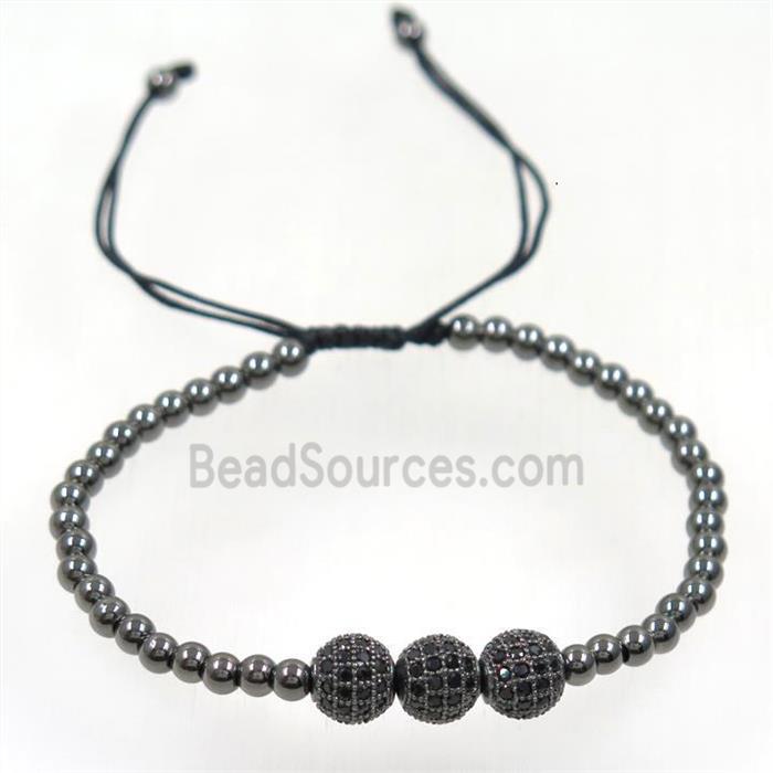 handmade bracelet with nylon wire, zircon bead