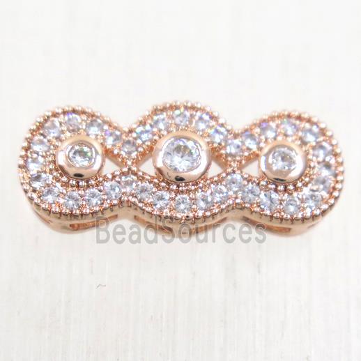 copper linker paved zircon, rose gold