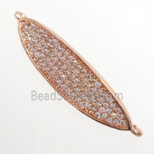 copper connector paved zircon, rose gold