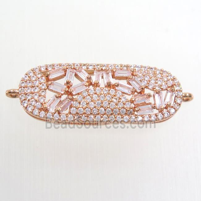 copper connector paved zircon, rose gold