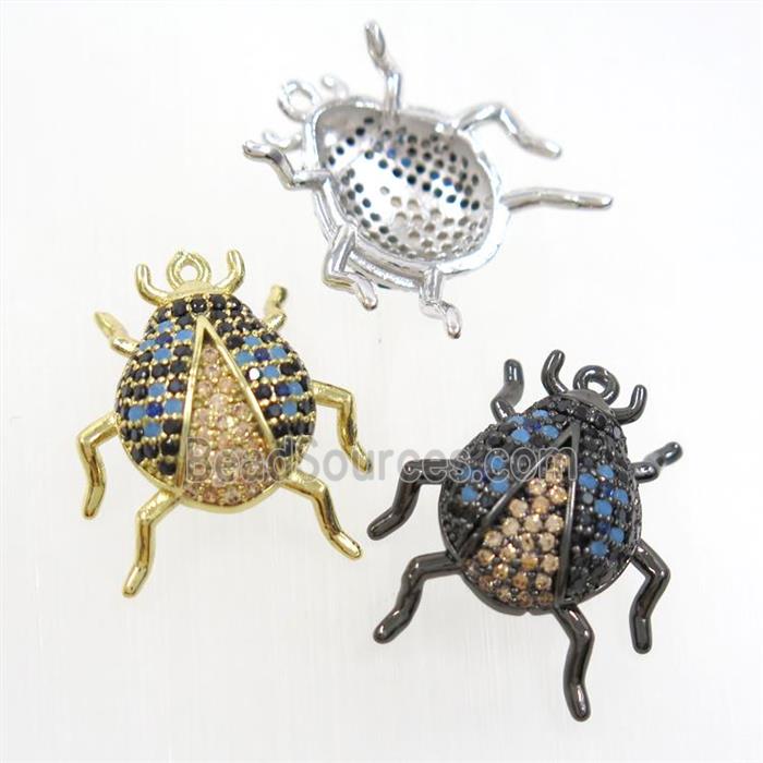 copper beetle pendant paved zircon, mix color