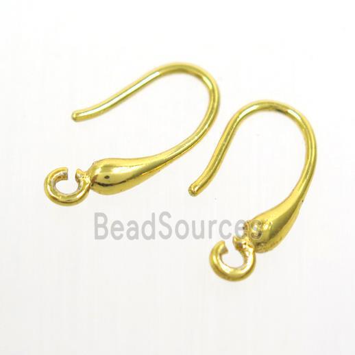 copper earring hook, color keeping, gold plated