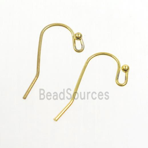 copper earring hook, color keeping, gold plated