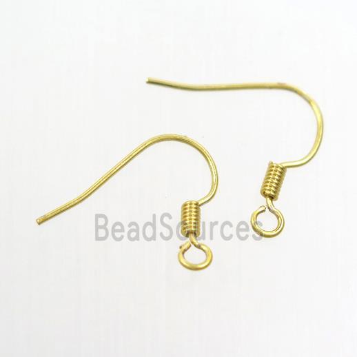 copper earring hook, color keeping, gold plated