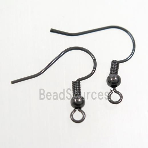 copper earring hook, color keeping, black plated