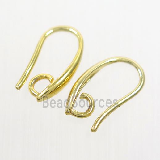 copper earring hook, color keeping, gold plated