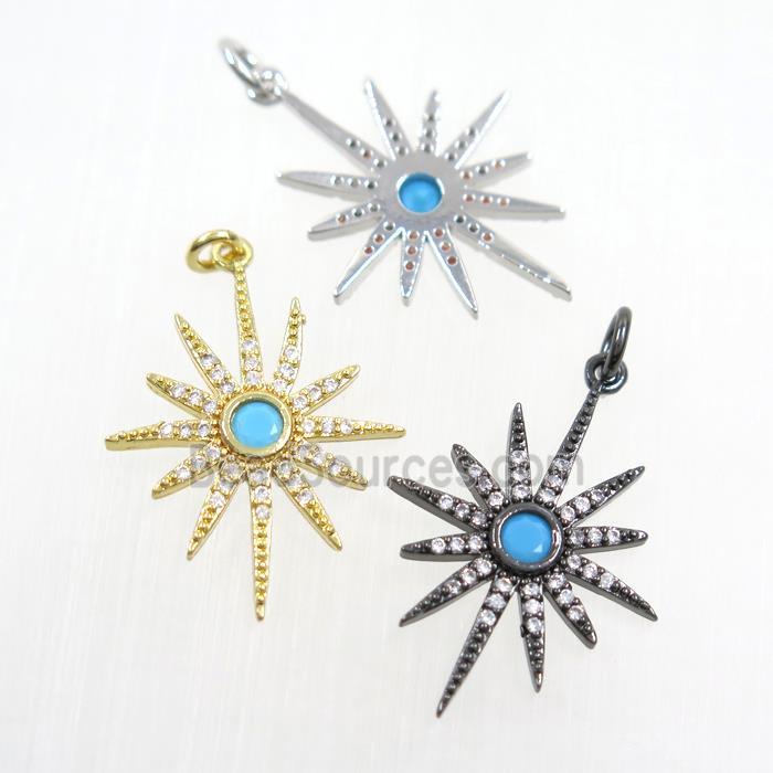 copper northStar pendants paved zircon, mix color