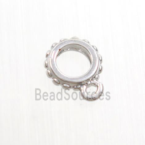 copper hanger bail, platinum plated