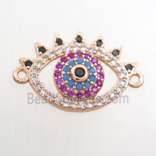 copper eye connector paved zircon, rose gold