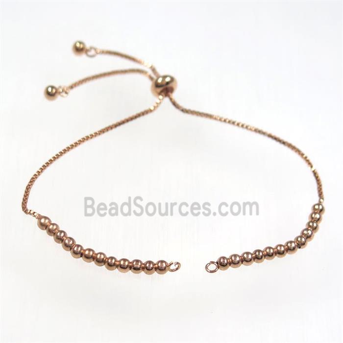 copper bracelet chain, rose gold