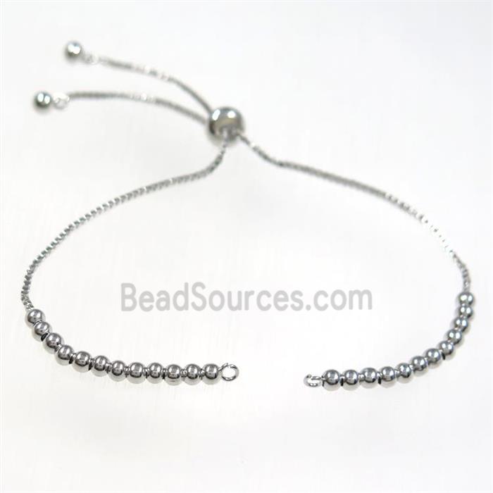 copper bracelet chain, platinum plated