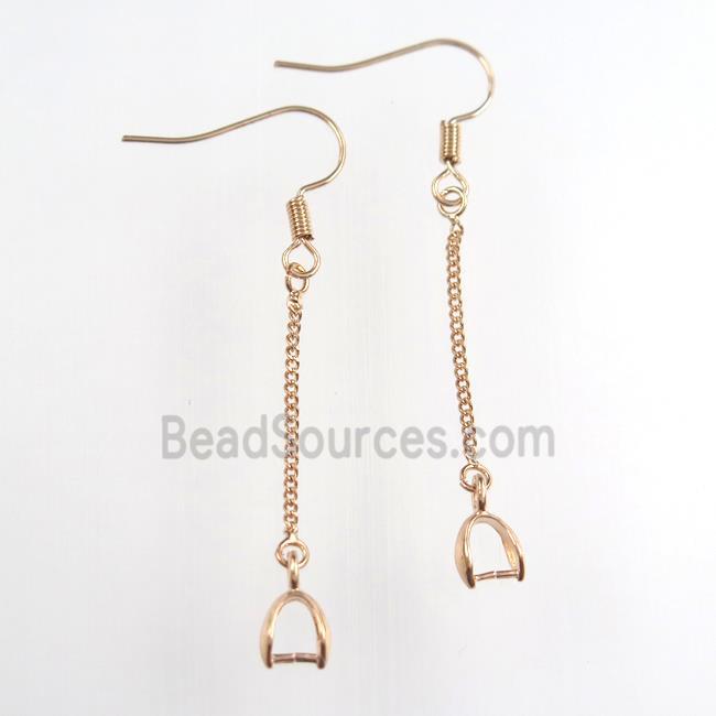 copper earring hook, rose gold