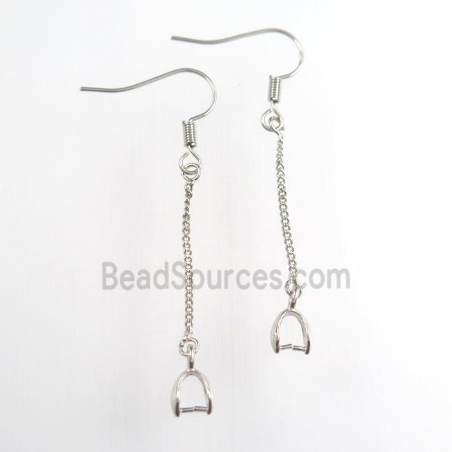 copper earring hook, platinum plated