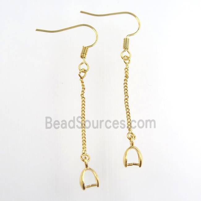 copper earring hook, gold plated