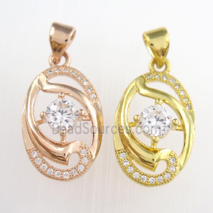 copper pendants paved zircon, mixed