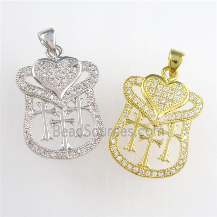 copper pendants paved zircon, mixed