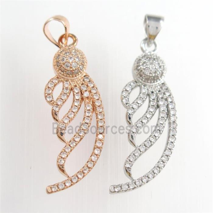 copper pendants paved zircon, mixed