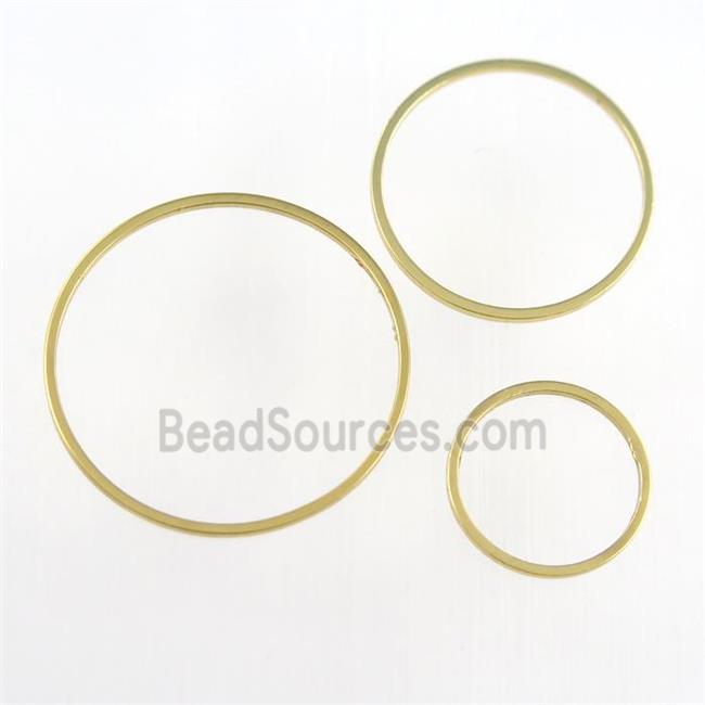 copper circle jumpring, gold plated