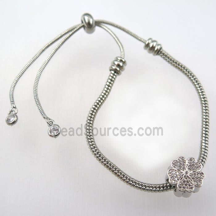 copper bracelet chain, platinum plated