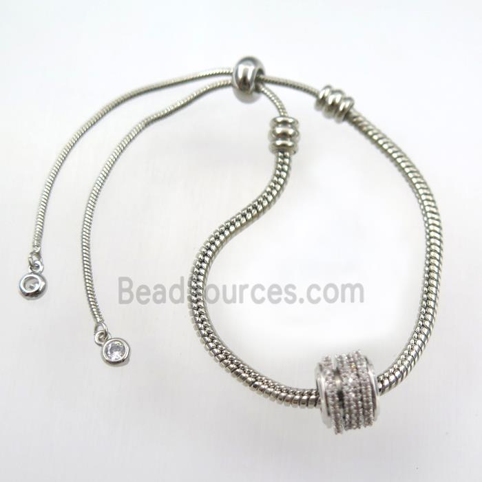 copper bracelet chain, platinum plated