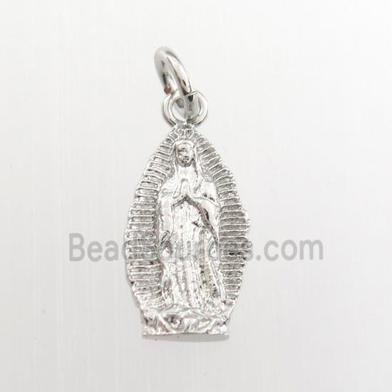 copper Jesus pendant, platinum plated