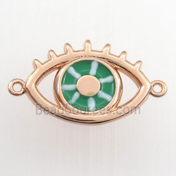 copper eye connector, enamel, rose gold