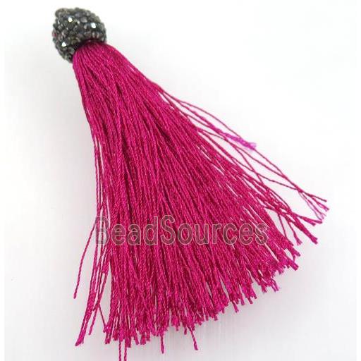 nylon tassel pave rhinestone
