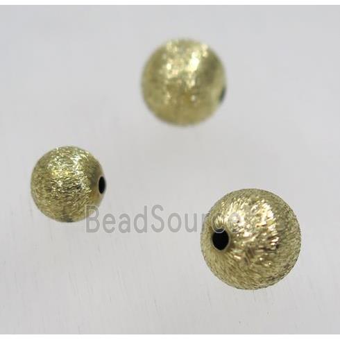 round Brushed Raw Brass ball drawbench beads