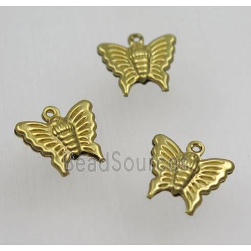 Raw Brass butterfly pendant