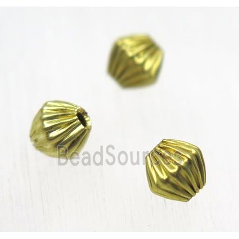 Raw Brass bicone bead