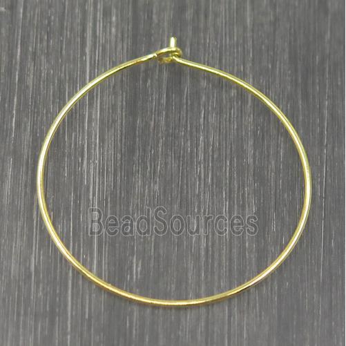 Brass earring wire, gold plated