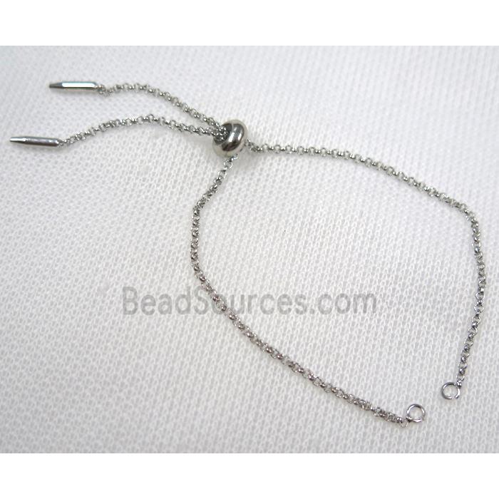 copper bracelet chain, platinum plated