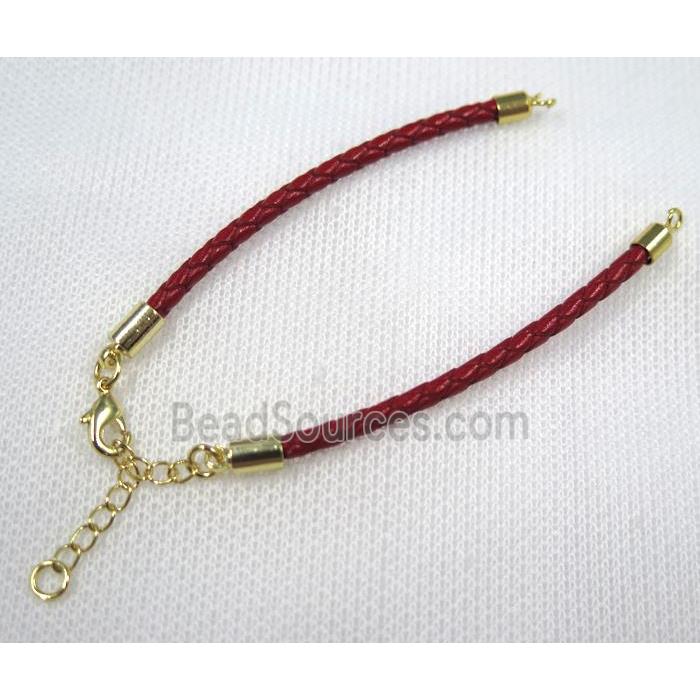 PU leather bracelet with resized chain