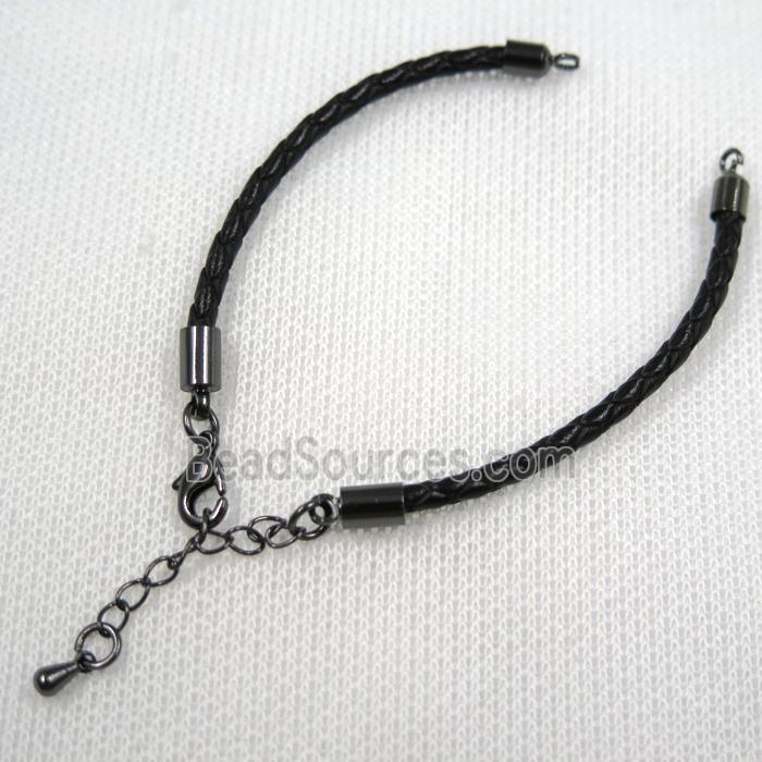 PU leather bracelet with resized chain