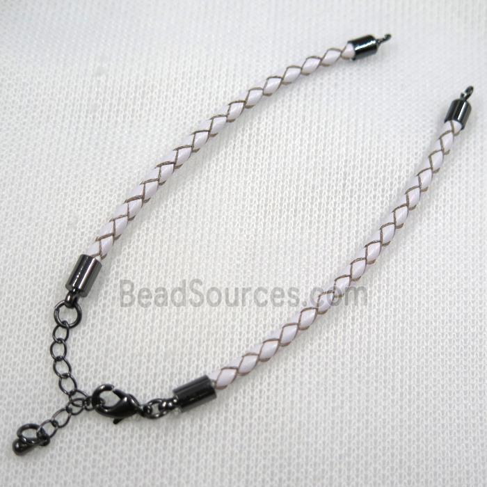 PU leather bracelet with resized chain
