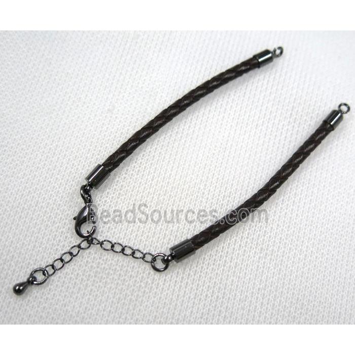 PU leather bracelet with resized chain