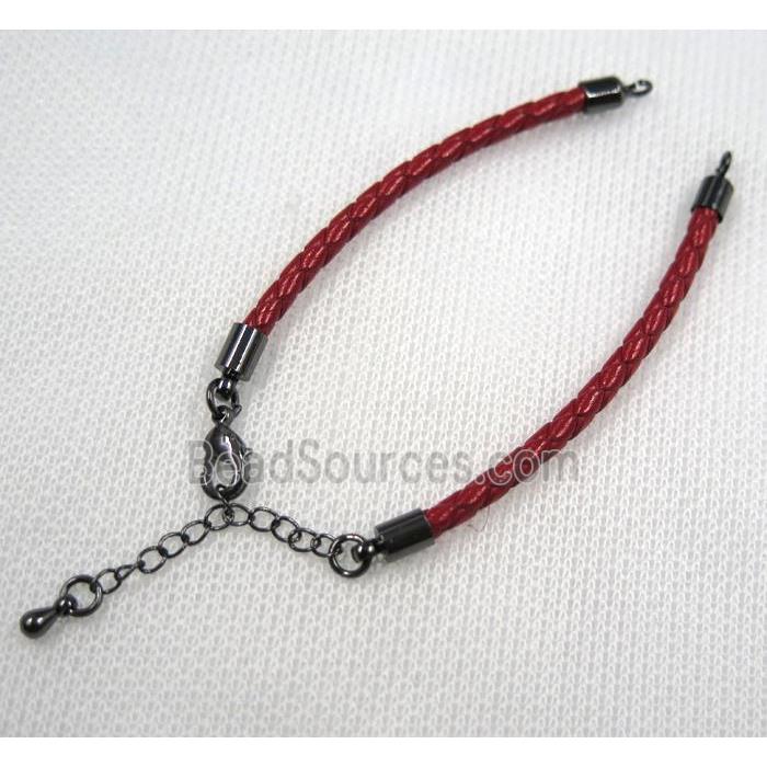 PU leather bracelet with resized chain