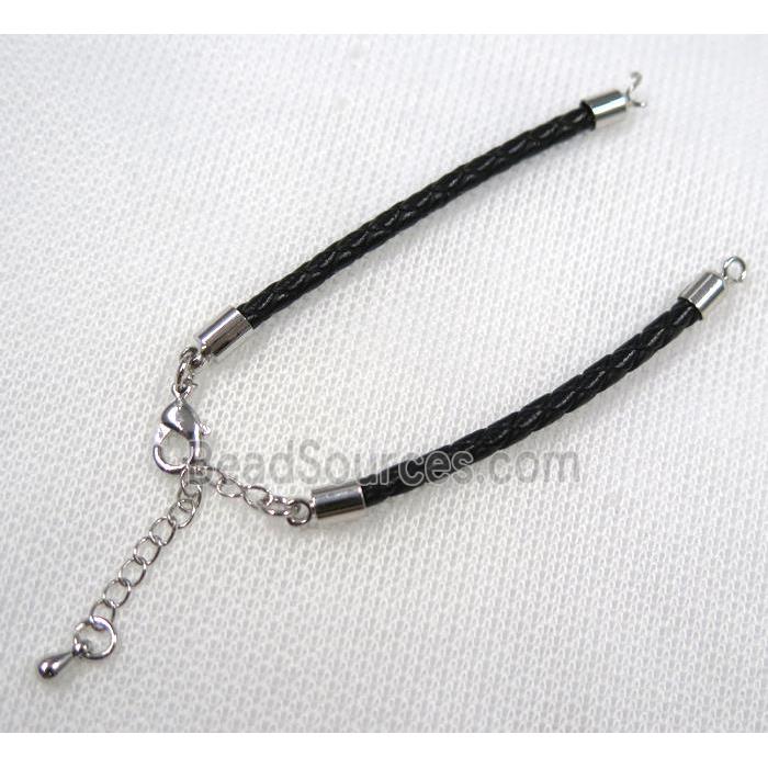 PU leather bracelet with resized chain
