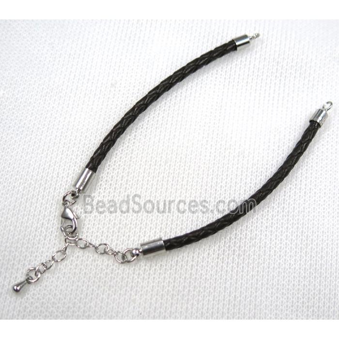 PU leather bracelet with resized chain