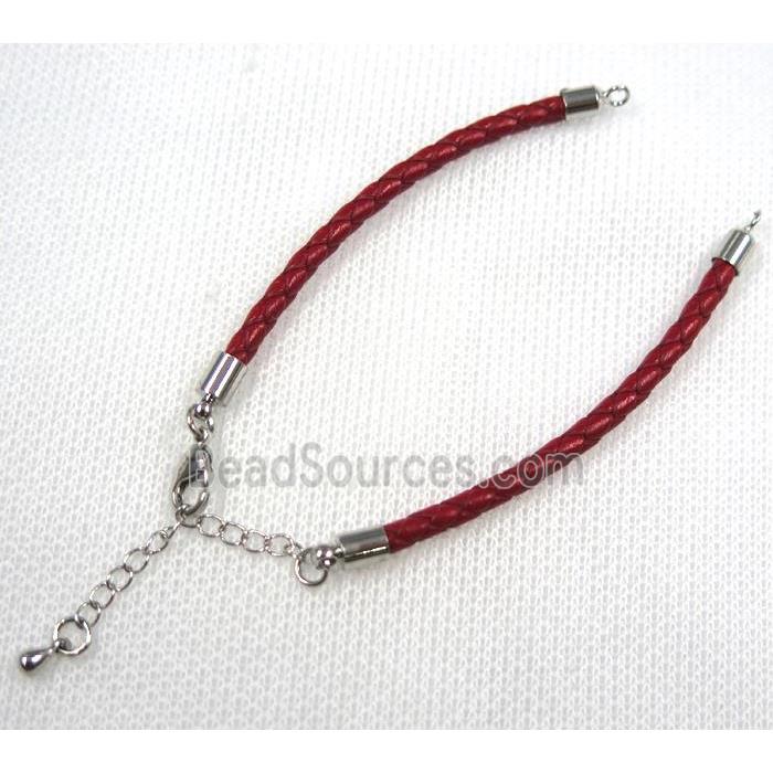 PU leather bracelet with resized chain