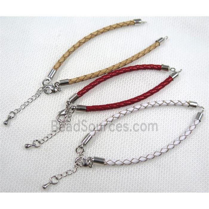 PU leather bracelet with resized chain