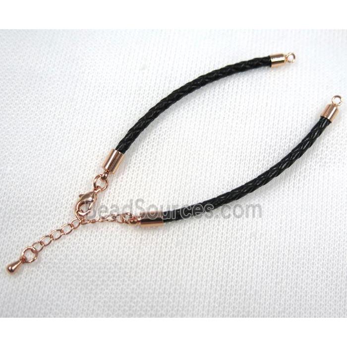 PU leather bracelet with resized chain