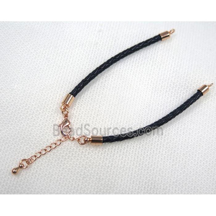 PU leather bracelet with resized chain