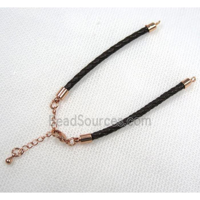 PU leather bracelet with resized chain