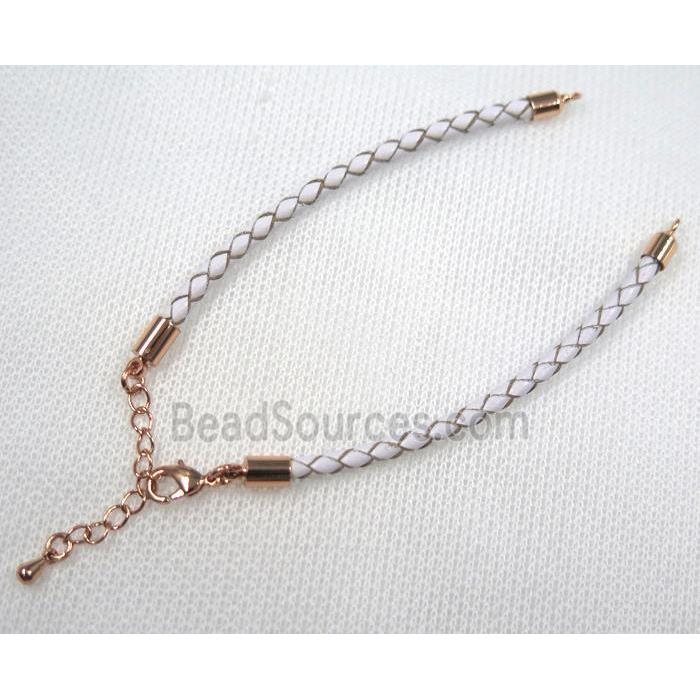 PU leather bracelet with resized chain