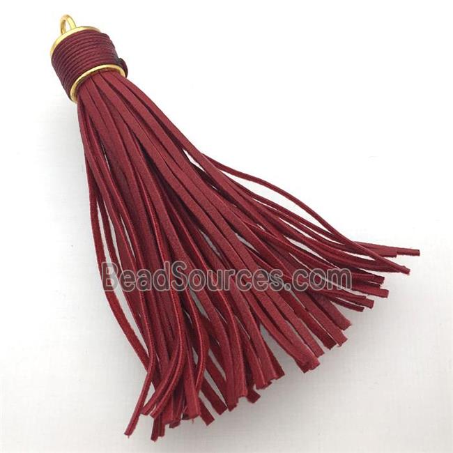 red Suede tassel pendants