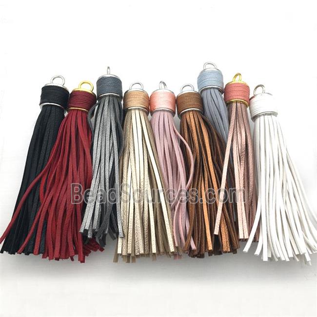 Suede tassel pendants, mixed color