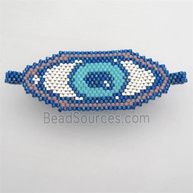 Handcraft eye connector with seed glass beads